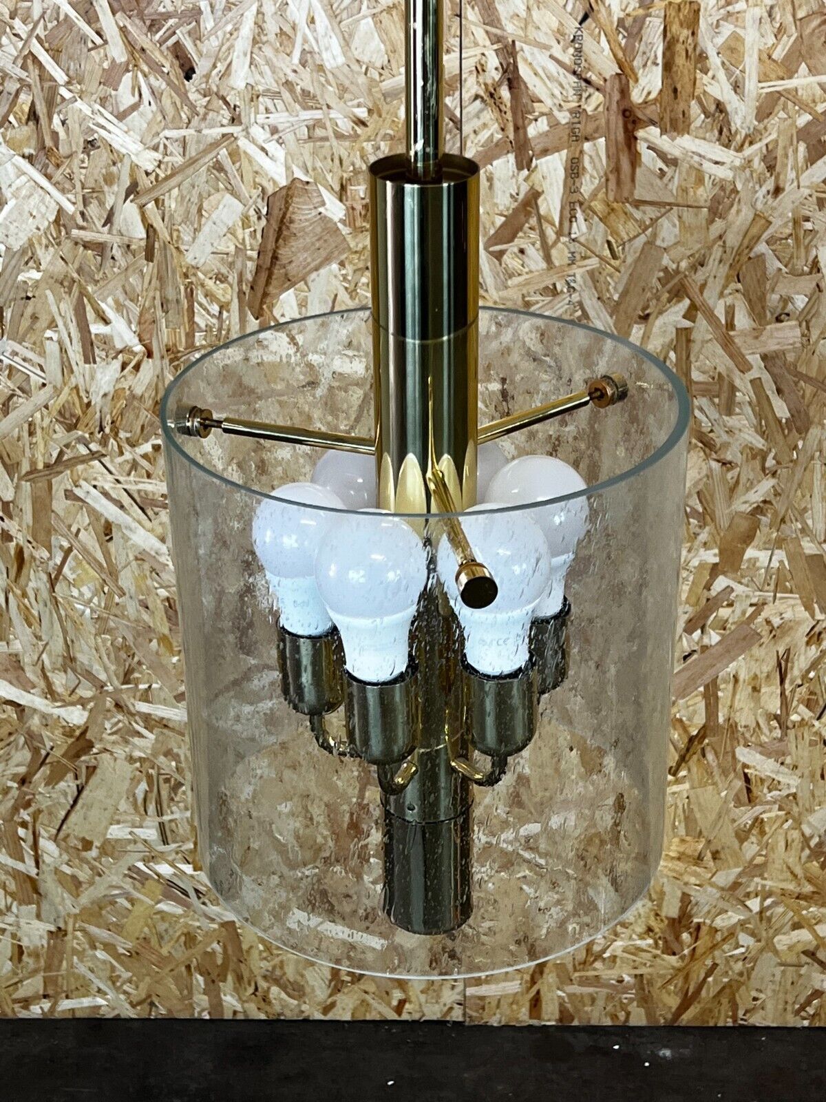 60s 70s Chandelier Huge Chandelier Pendant Lamp Limburg Glass & Chrome Design photo 1095.0
