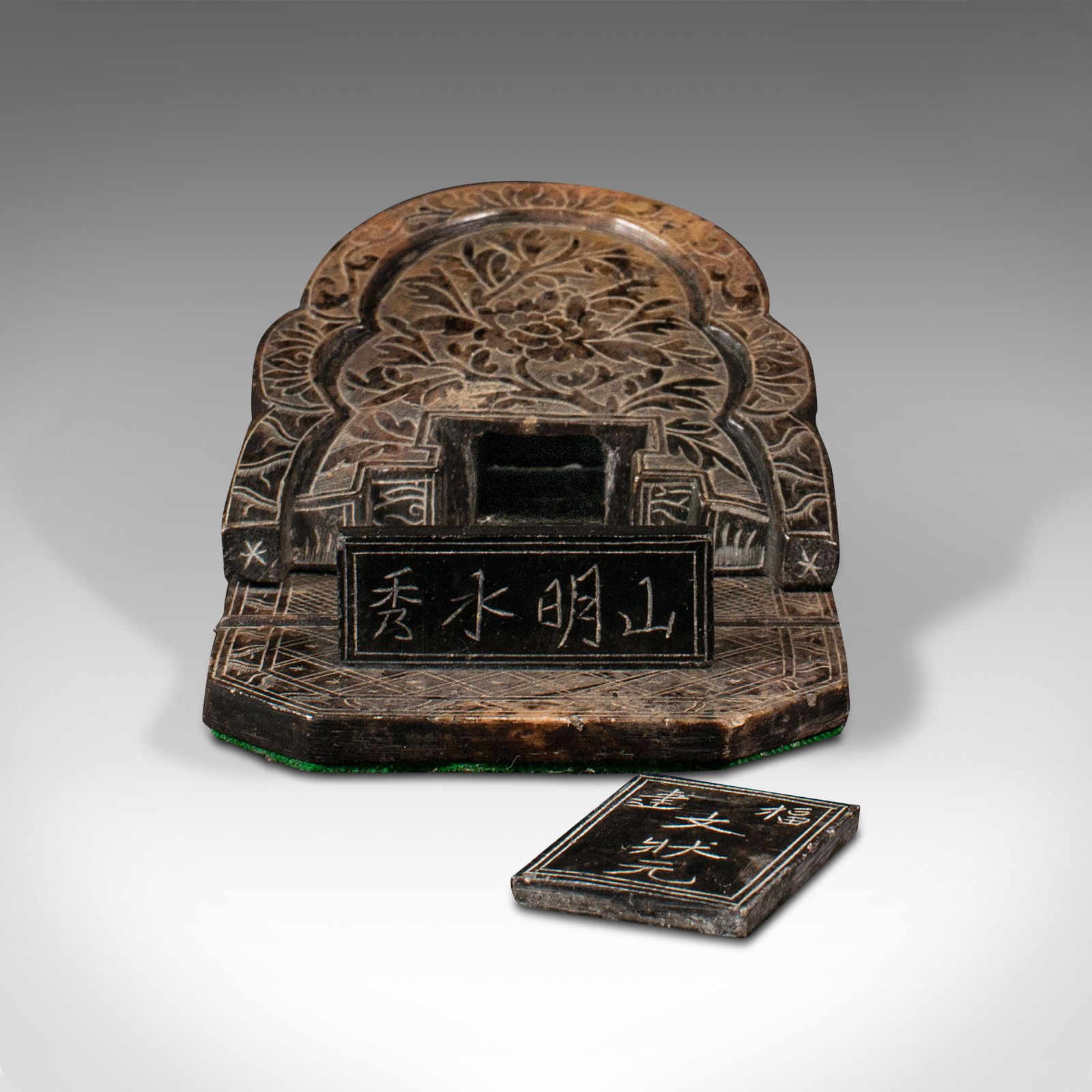 Antique Ornamental Mausoleum, Chinese Soapstone, Burial Memento, 1900 photo 295.0