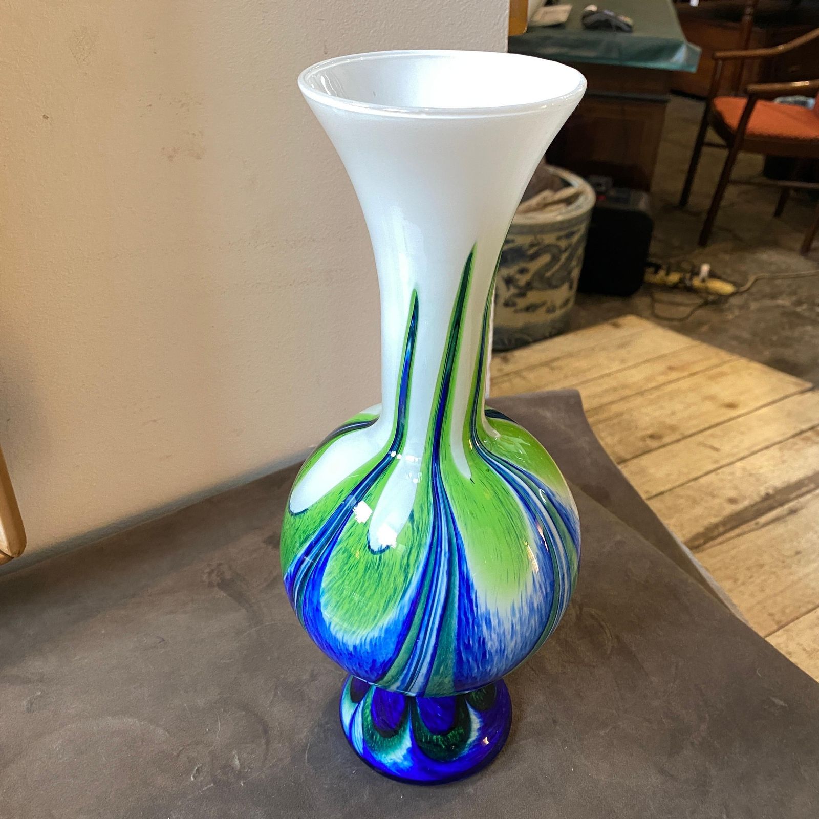 1970s Mid Century Modern Glass Italian Vase In The Style Of Carlo Moretti photo furniture