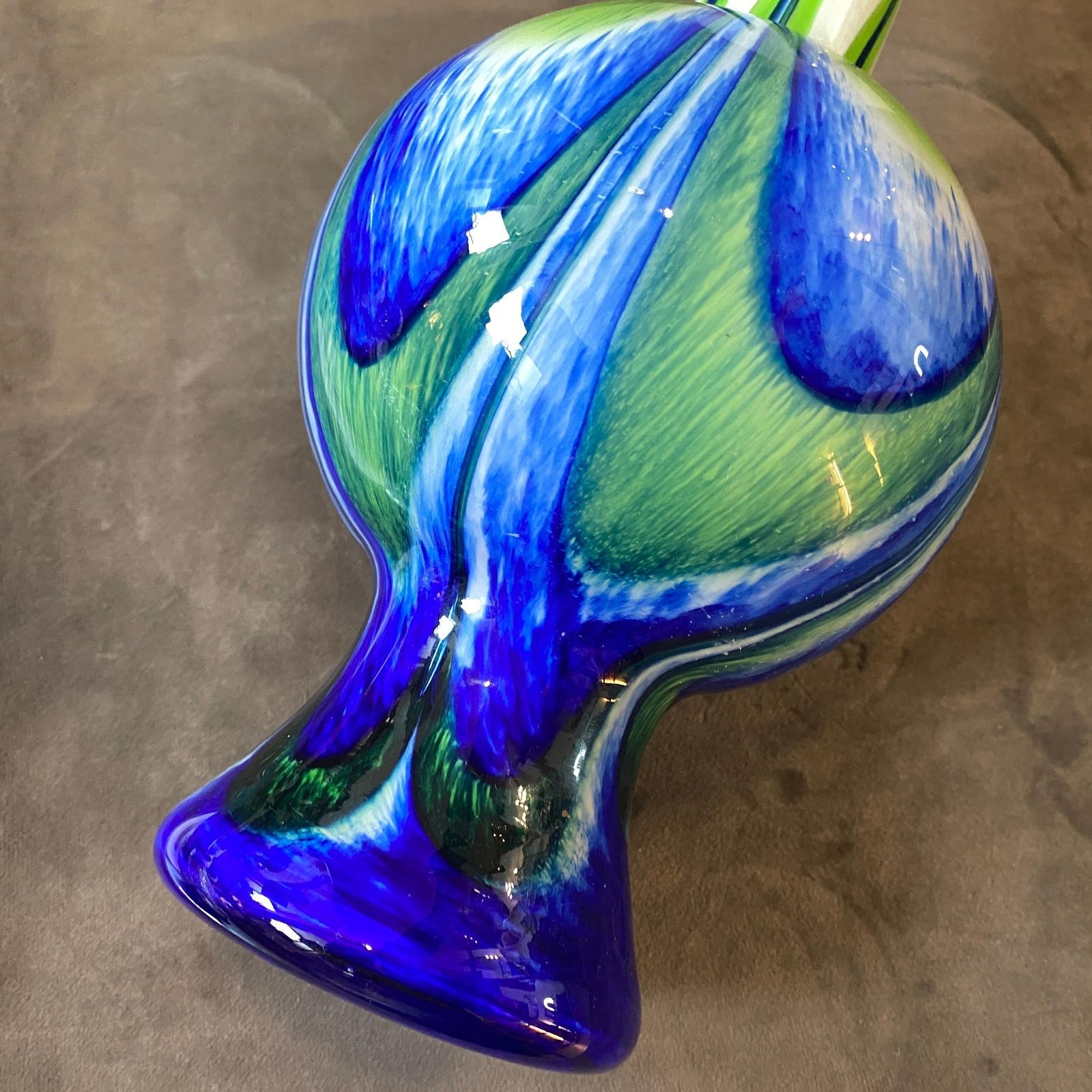 1970s Mid Century Modern Glass Italian Vase In The Style Of Carlo Moretti photo vinterior