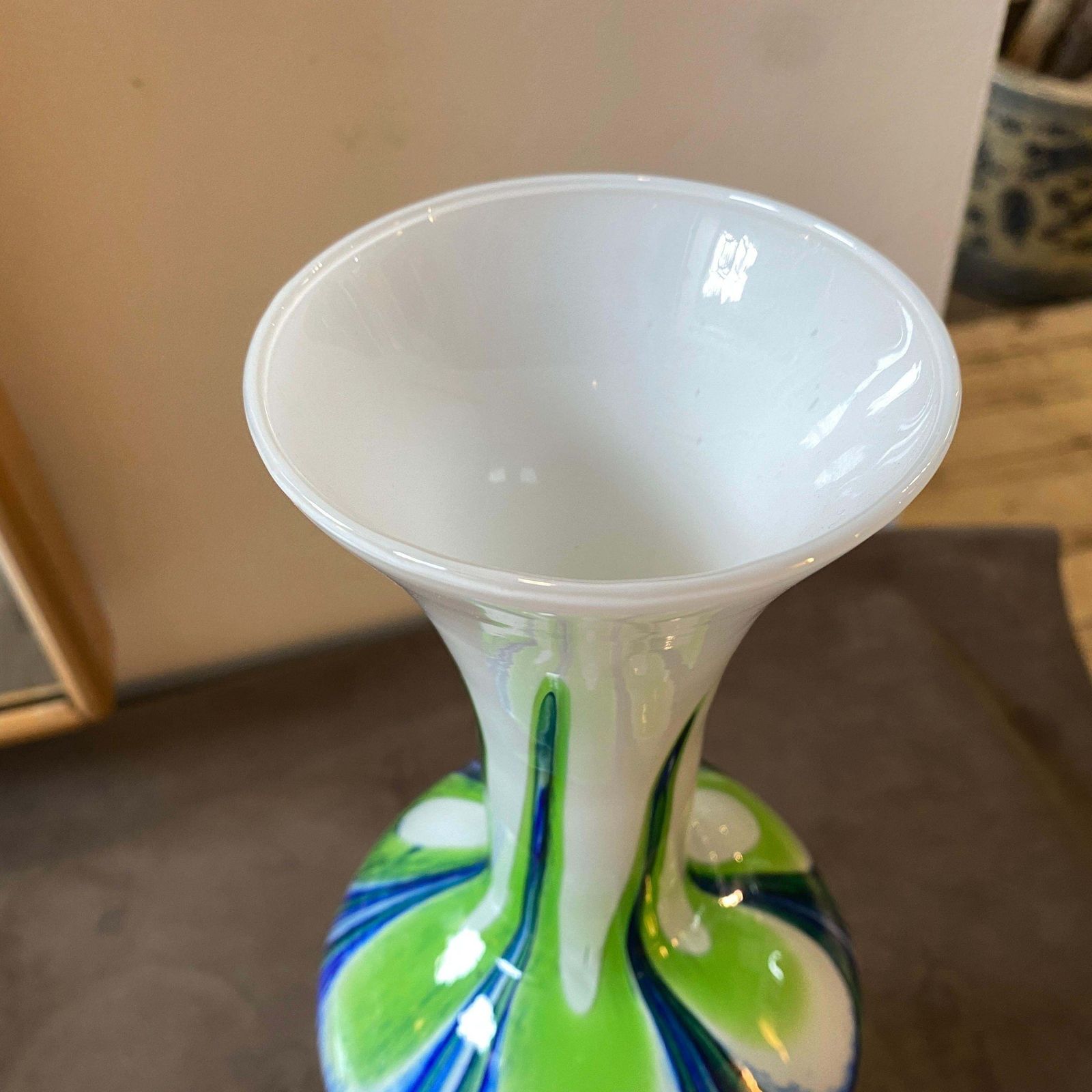 photo for sale 1970s Mid Century Modern Glass Italian Vase In The Style Of Carlo Moretti