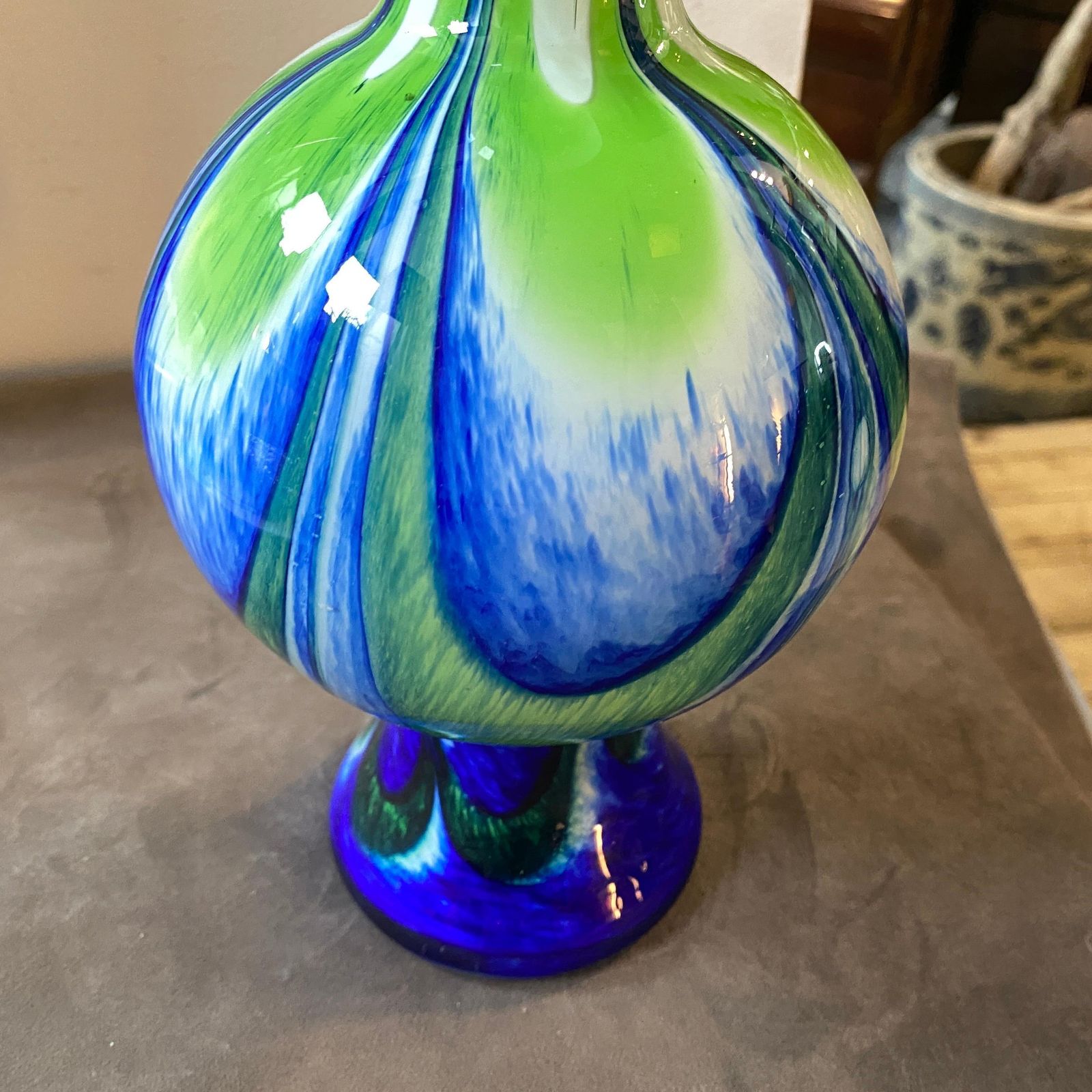 Home Decor 1970s Mid Century Modern Glass Italian Vase In The Style Of Carlo Moretti photo