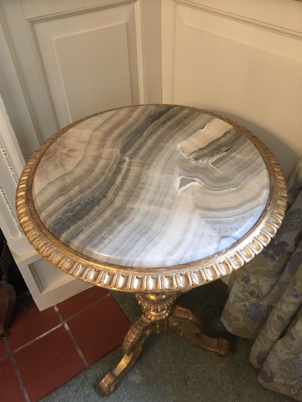 1295.0 Stunning Nineteenth Century Country House Marble Topped Tripod Table photo