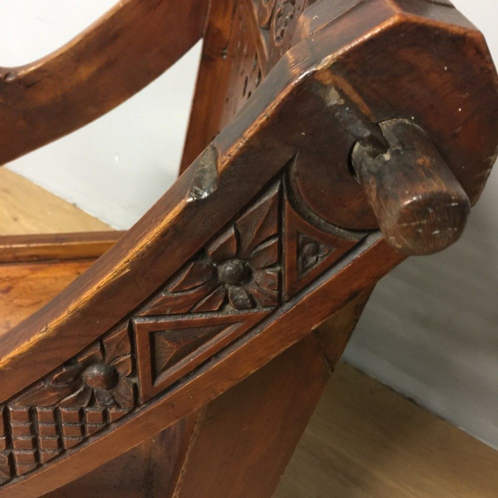 Furniture Nineteenth Century Carved Glastonbury Chair photo