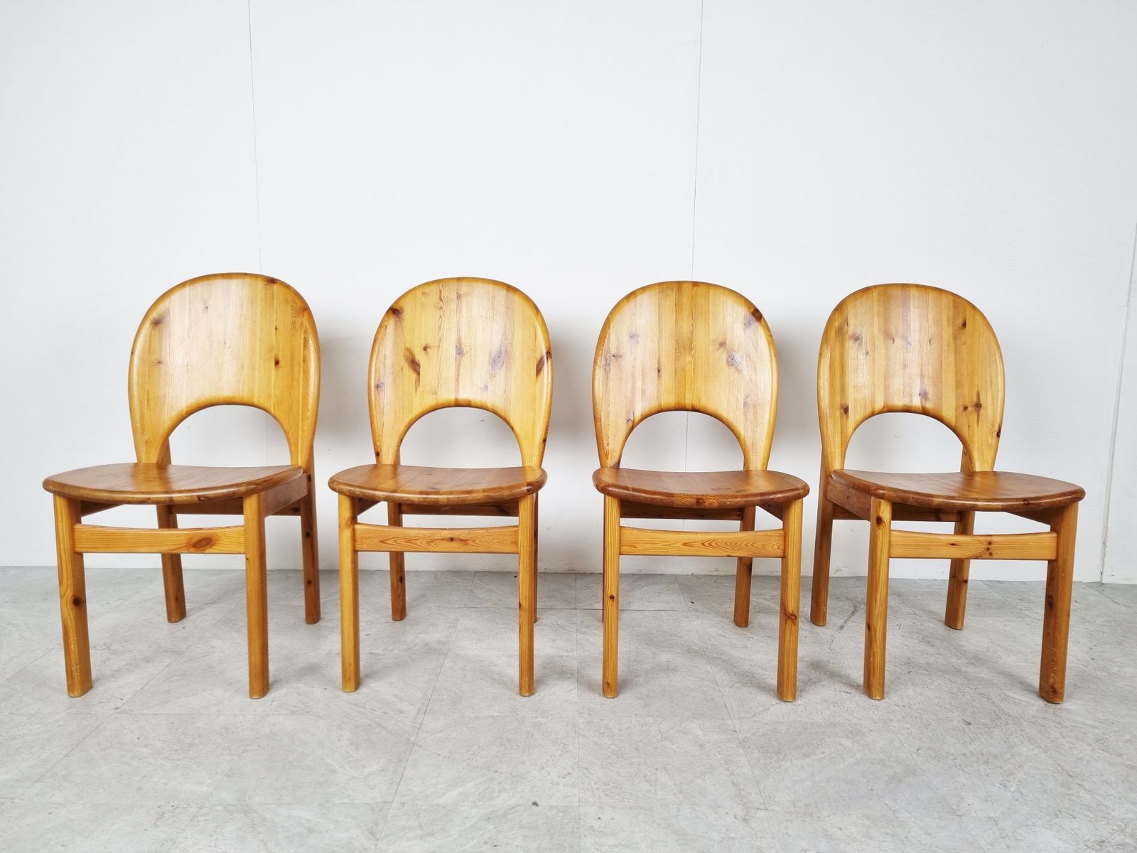 Rainer Daumiller Pine Wood Dining Chairs For Hirtshals Savvaerk   Set Of 4   1980s
