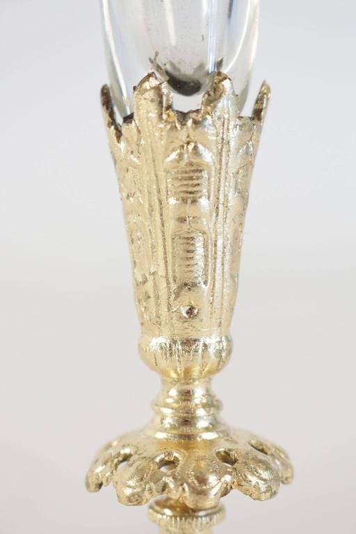 photo furniture Pair Of Bud Vases, Cristal And Gold Gilt Bronze And Gold Leaf