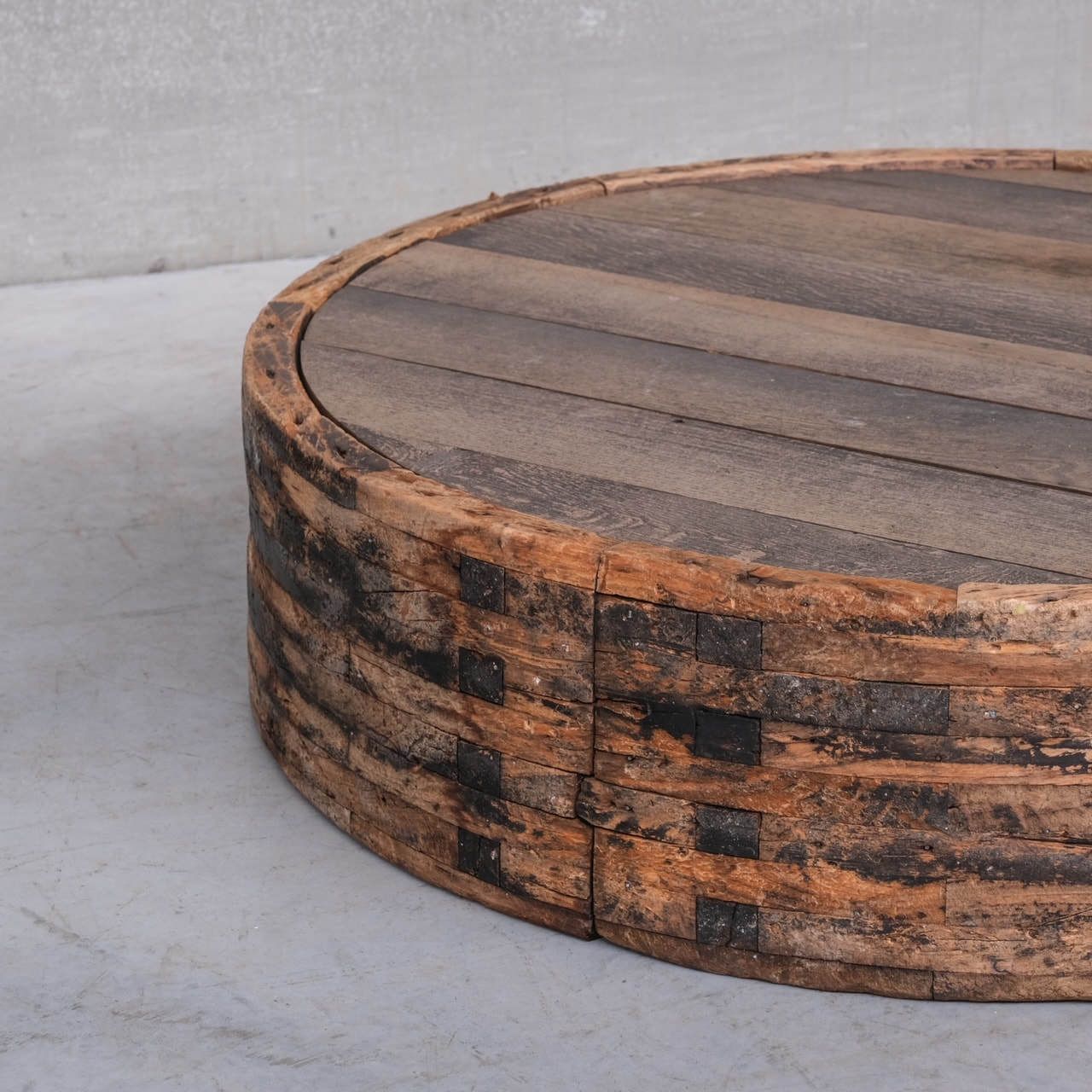 Primitive Brutalist Wooden French Mid Century Coffee Table photo for sale