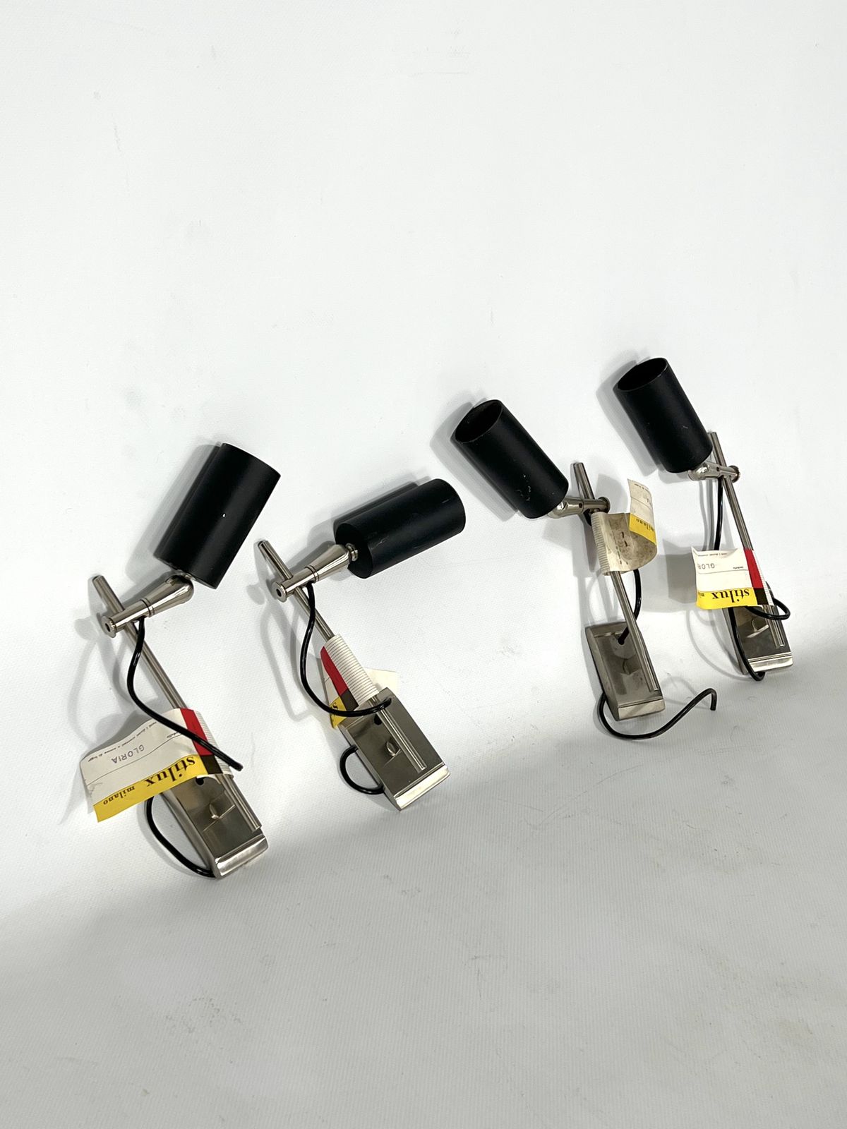 Mid Century Modern Set Of Four Inedited Orientable Gloria Model Spotlights By Stilux Milano photo Lighting