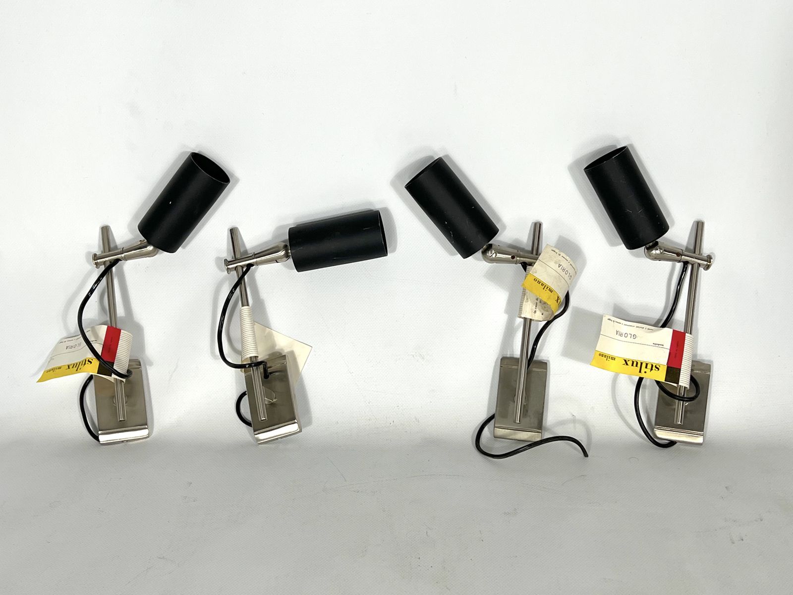 Mid Century Modern Set Of Four Inedited Orientable Gloria Model Spotlights By Stilux Milano photo vinterior