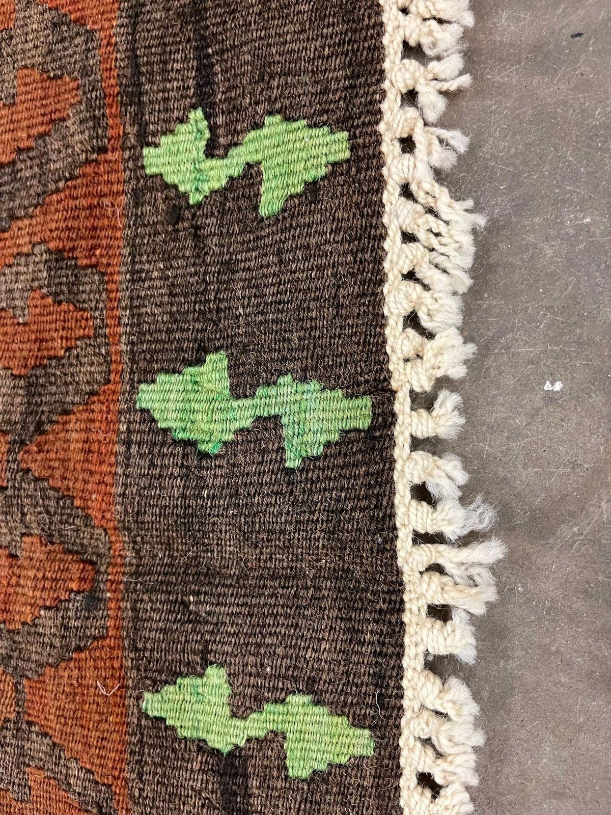 photo for sale Red Carpet Antique Kilim Rug Handmade Flatwoven Geometric Rug 360x273cm