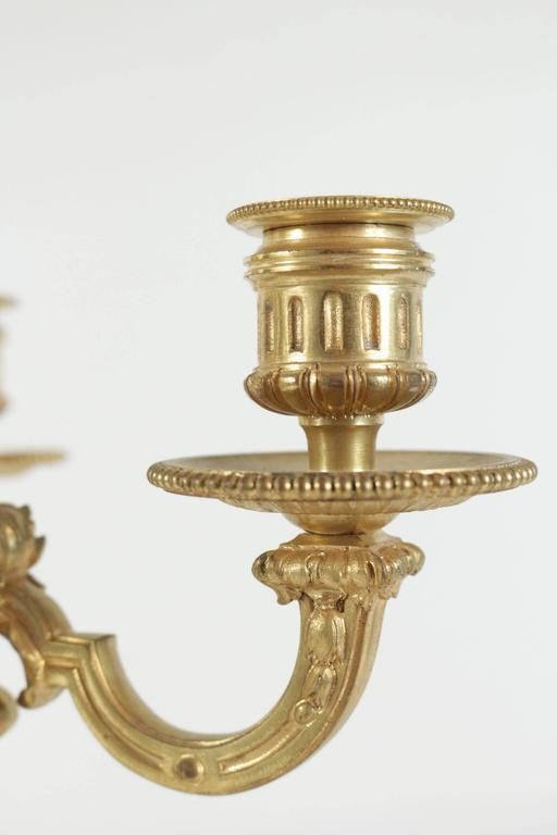 Pair Of Candelabra In The Style Of Louis XV In Gold Gilt Bronze, 19th Century photo buy
