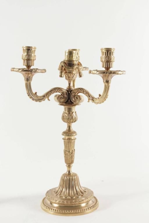 Pair Of Candelabra In The Style Of Louis XV In Gold Gilt Bronze, 19th Century photo 2528.36