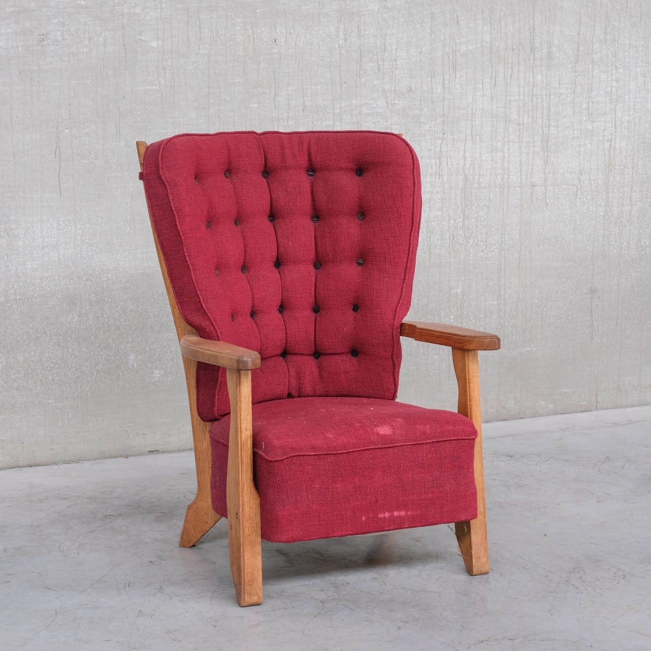 Guillerme Et Chambron Oak Mid Century French Armchair photo furniture