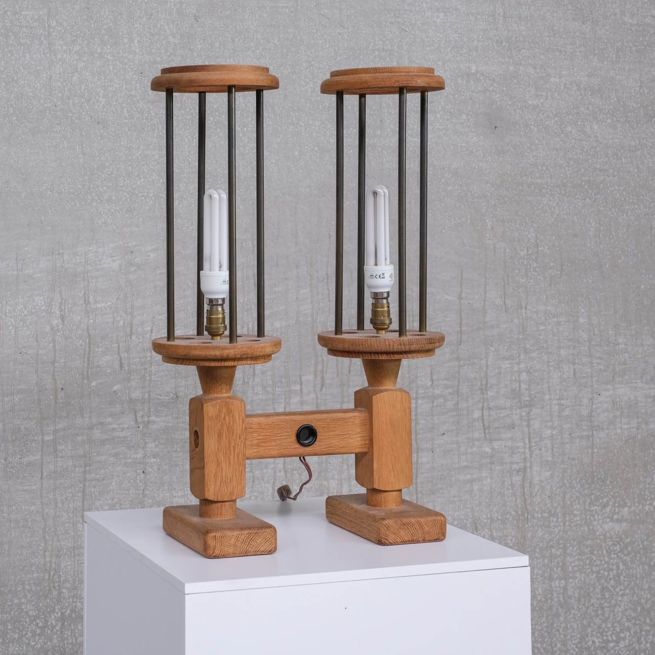 Pair Of Guillerme Et Chambron Mid Century French Table Lamps photo furniture