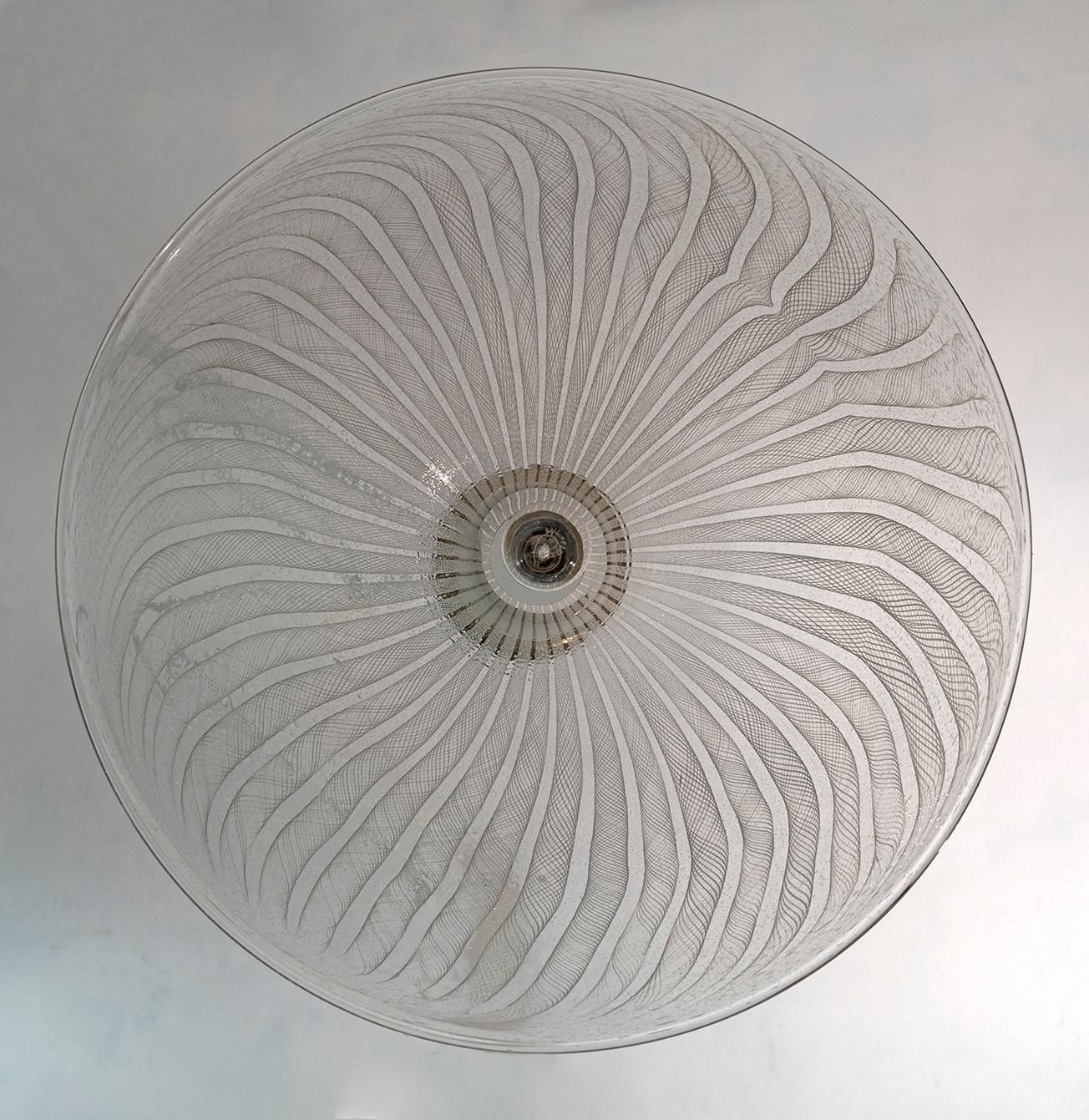 photo furniture Mid Century Modern Italian Murano Bubbles Glass Pendant Lamp, 1970s
