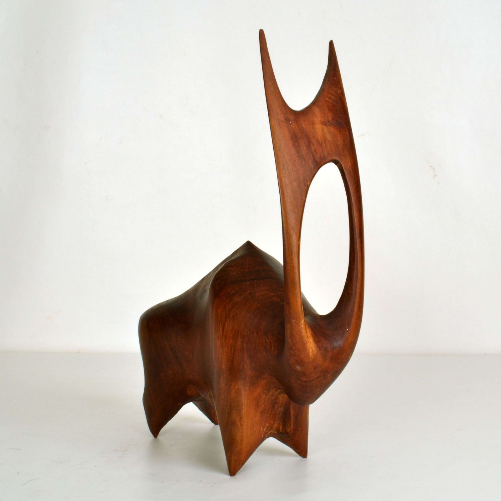 Sculpture Of Buffalo Or Bull Carved In Hardwood photo for sale