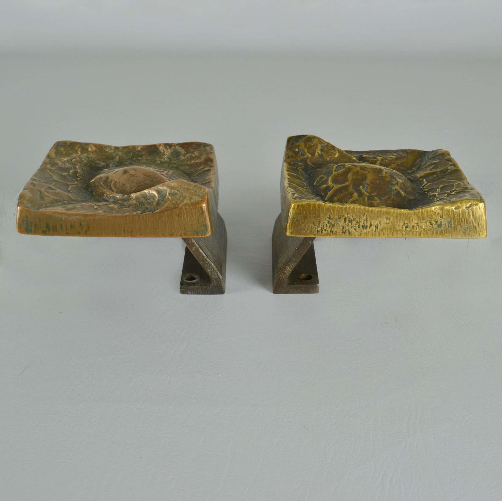 Tree Pairs Of Square Bronze Push Pull Door Handles With Tree Relief photo for sale