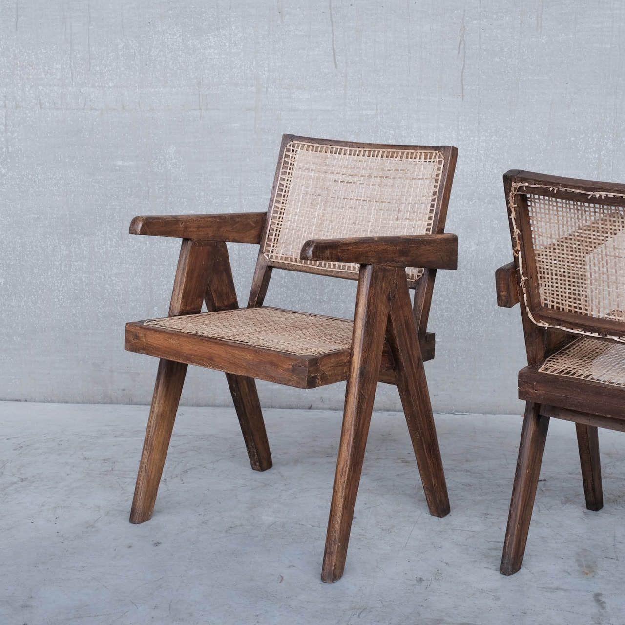 Furniture Pierre Jeanneret Pair Of Mid Century Office Armchairs photo