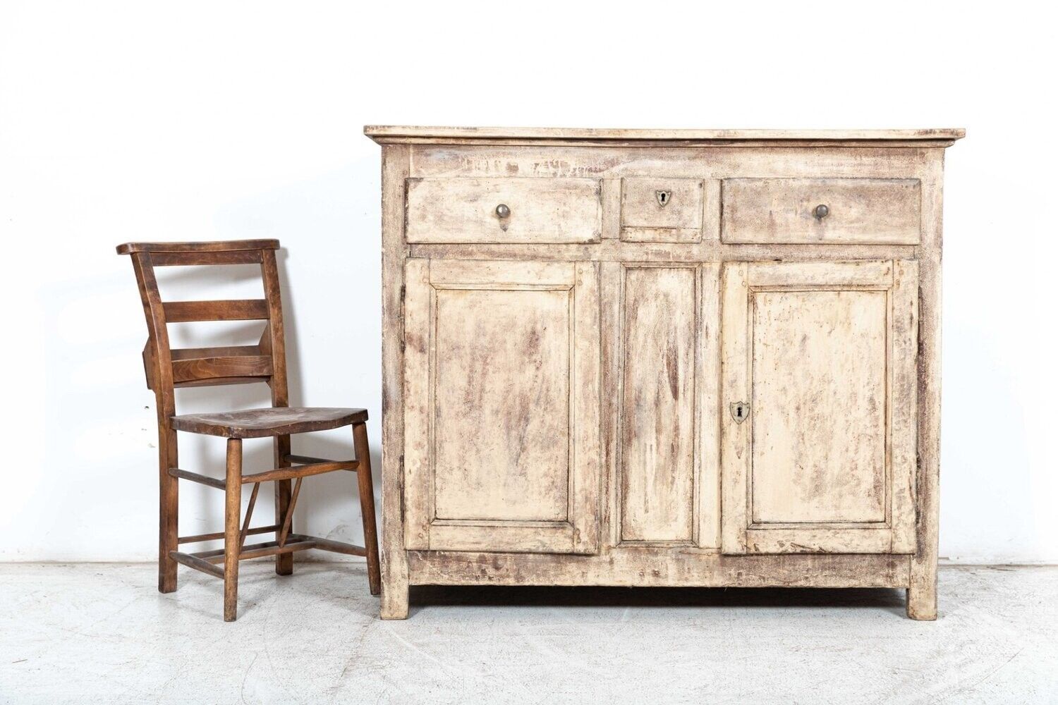 Early 19th French Provincial Fruitwood Painted Buffet photo buy