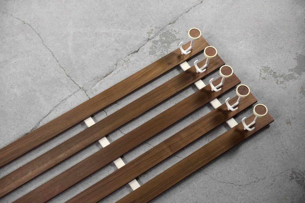 Mid Century Scandinavian Modern Teak Wall Coat Rack, 1950s photo buy
