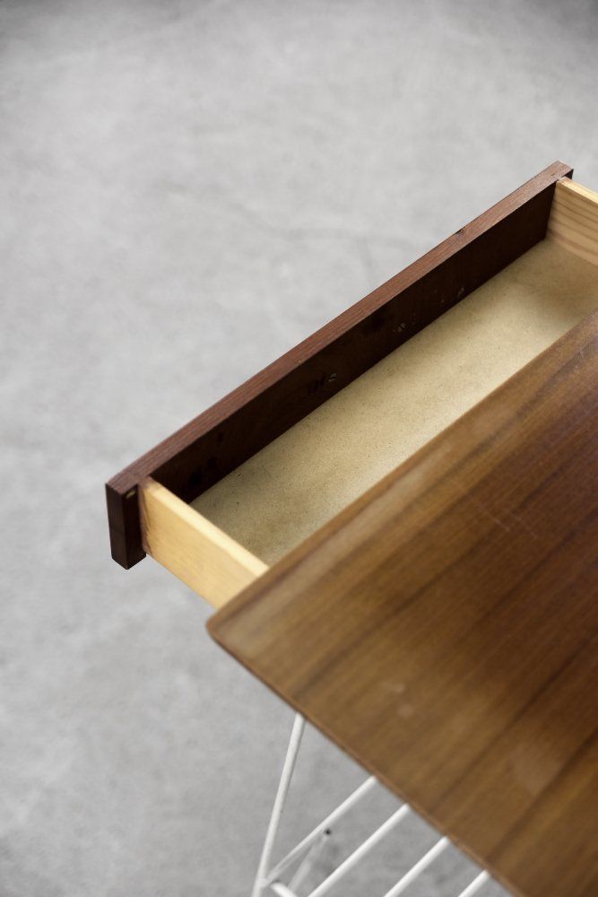 Mid Century Scandinavian Modern Brown Walnut Nightstand, 1960s photo for sale