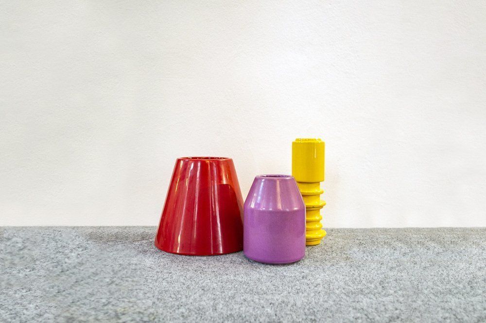 Keramieken Vaas Totem Model Van Giovanni Schiano Voor Moga Italia 2007 – Set Van 3 photo furniture