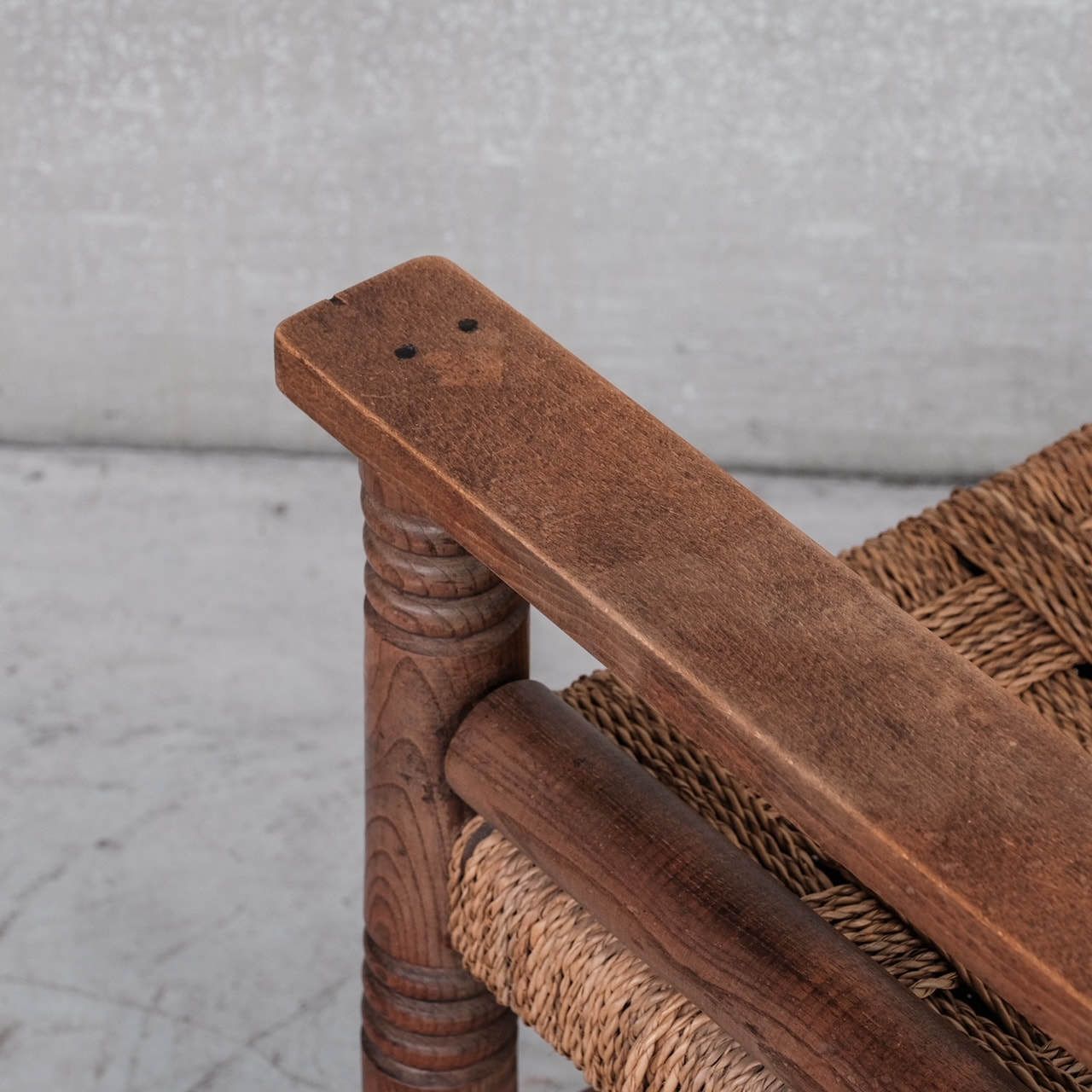 French Art Deco Cord And Oak Armchair Attr. To Charles Dudouyt photo vinterior