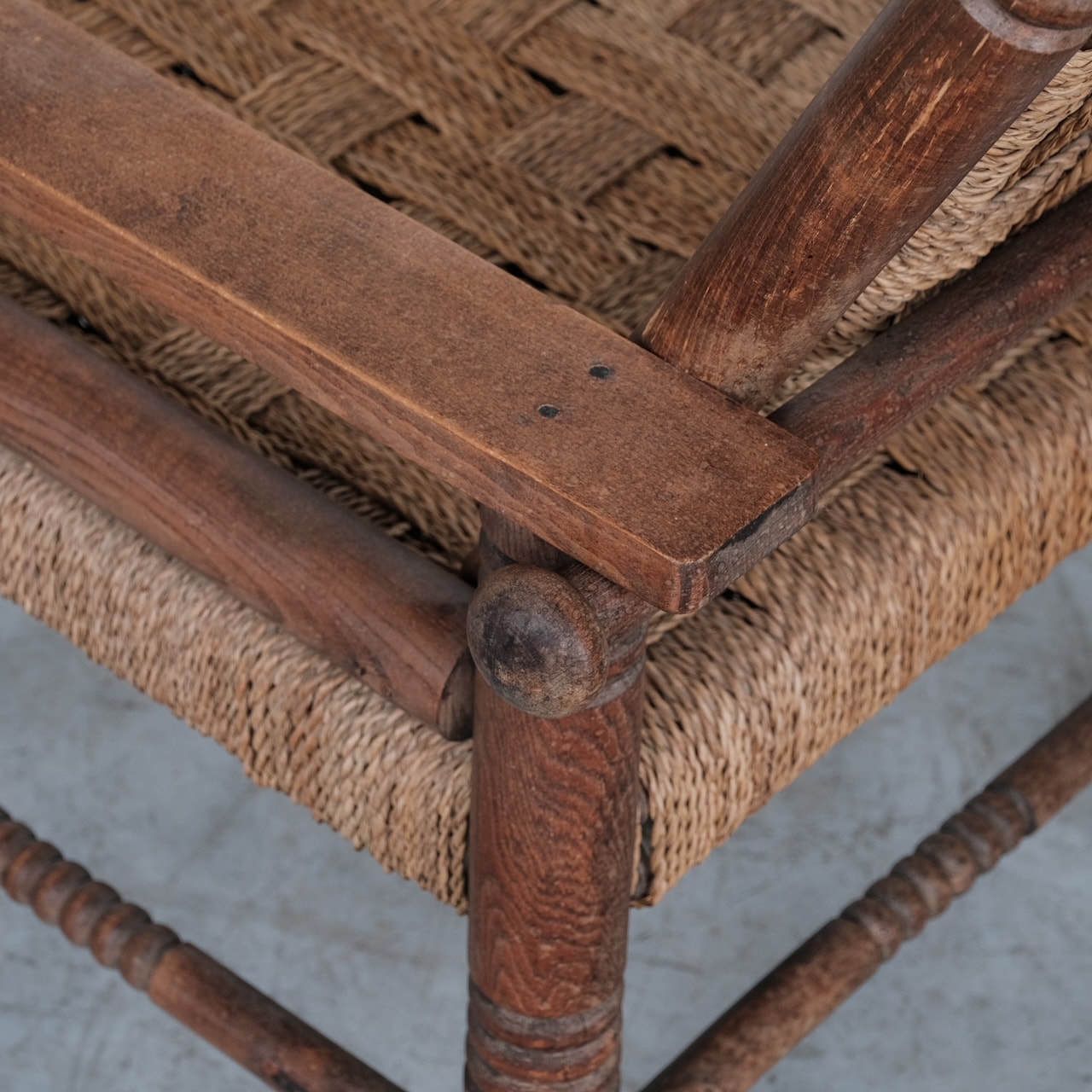 French Art Deco Cord And Oak Armchair Attr. To Charles Dudouyt photo buy