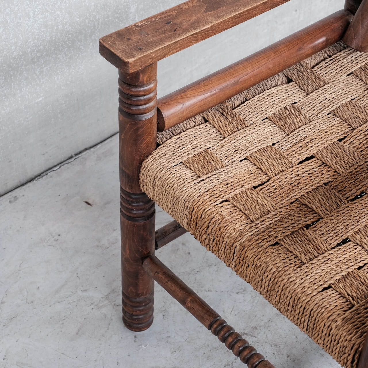 photo buy French Art Deco Cord And Oak Armchair Attr. To Charles Dudouyt