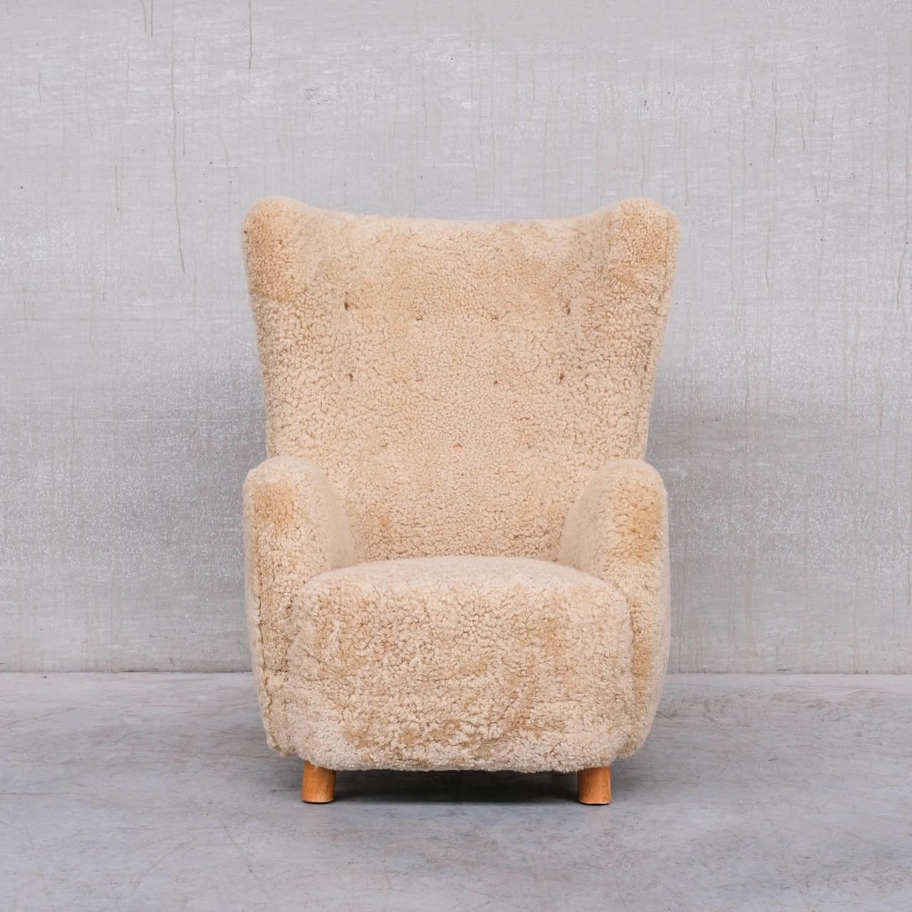 Mid Century Danish Shearling Teddy Bear Armchair Attr. To Mogens Lassen photo Furniture