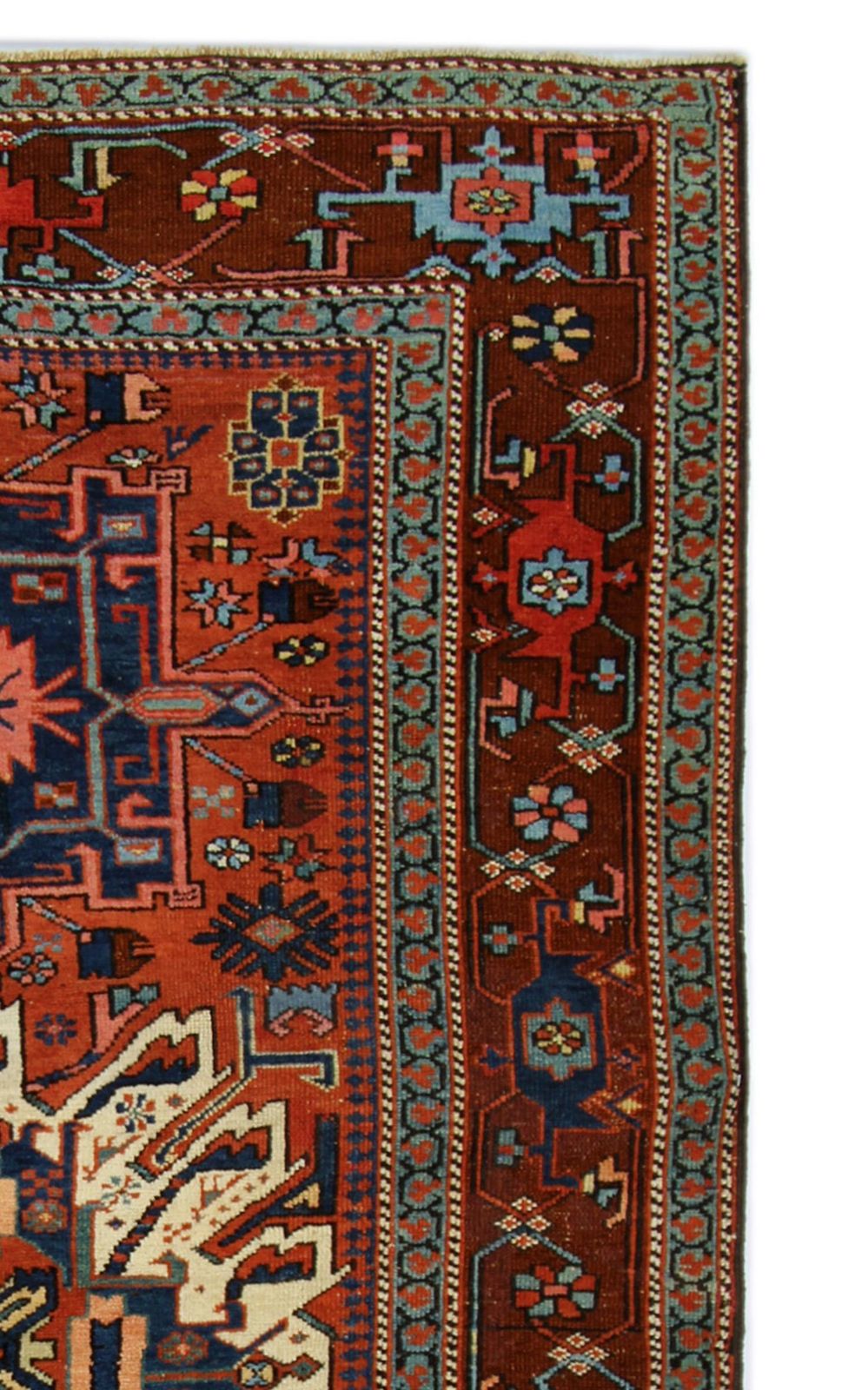 Antique Kazak Rug Handwoven Carpet Rust Geometric Tribal Rug 137x260cm photo Textiles