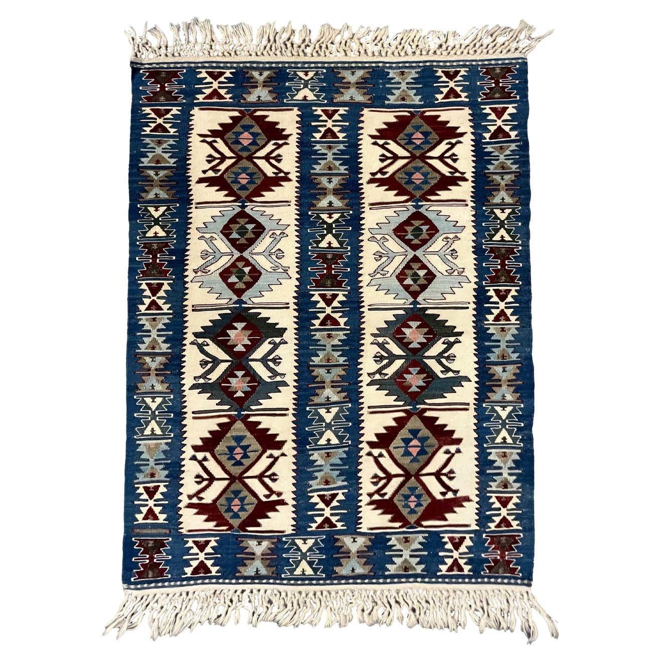 Kilim Geometric Handmade Carpet Oriental Tribal Rug
