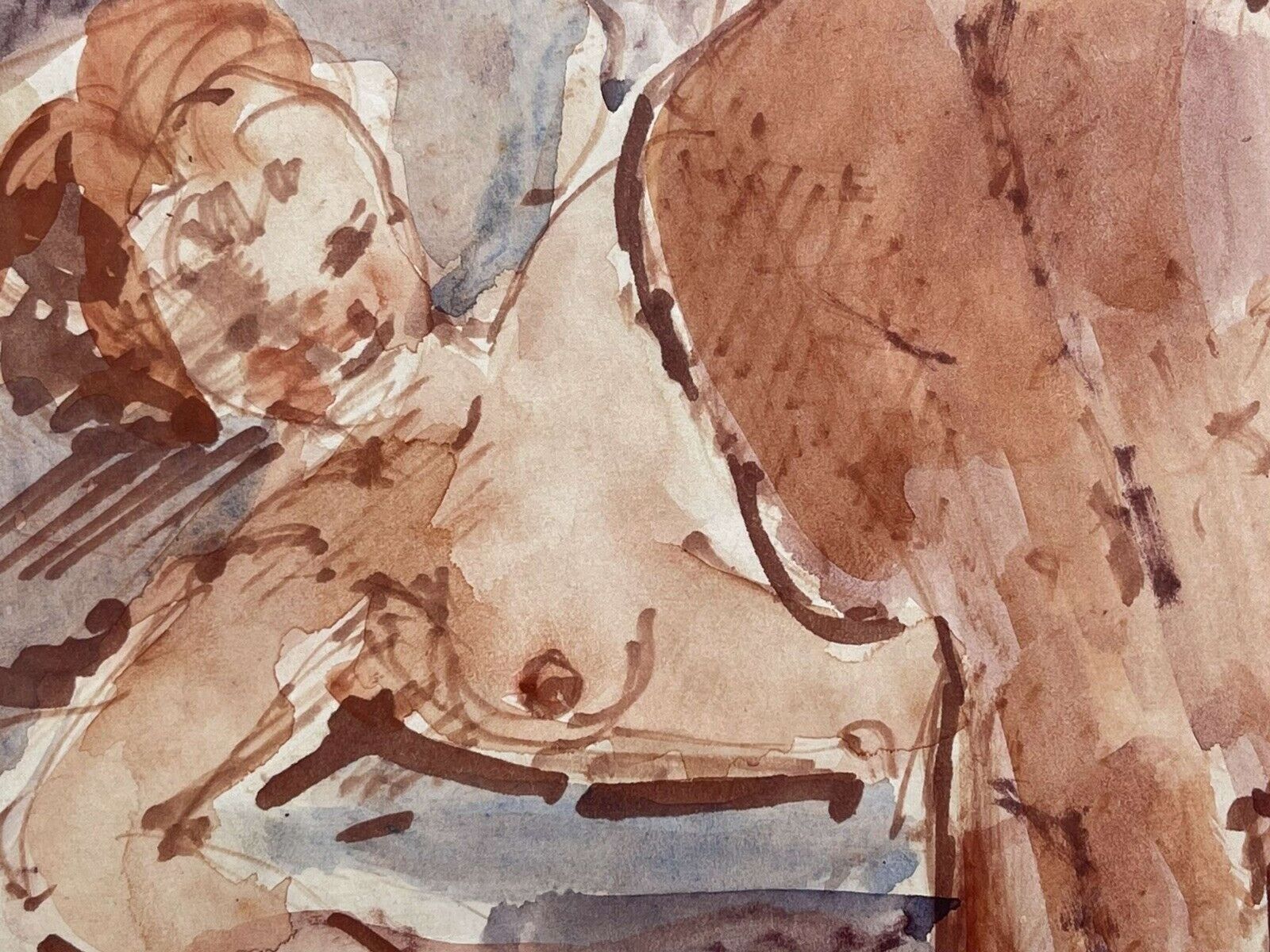 Stuart Scott Somerville Nude Couple Watercolour/ Gouache photo for sale