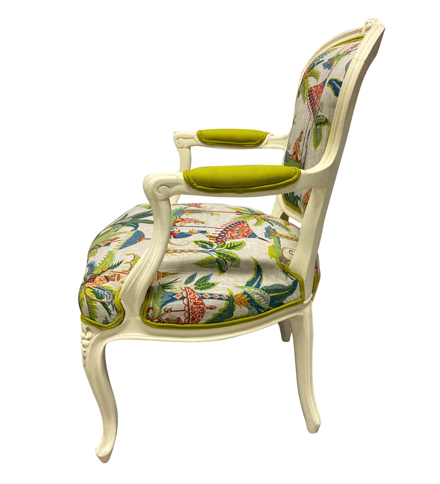 A Pair Of Louis XV Style Painted Armchairs photo for sale