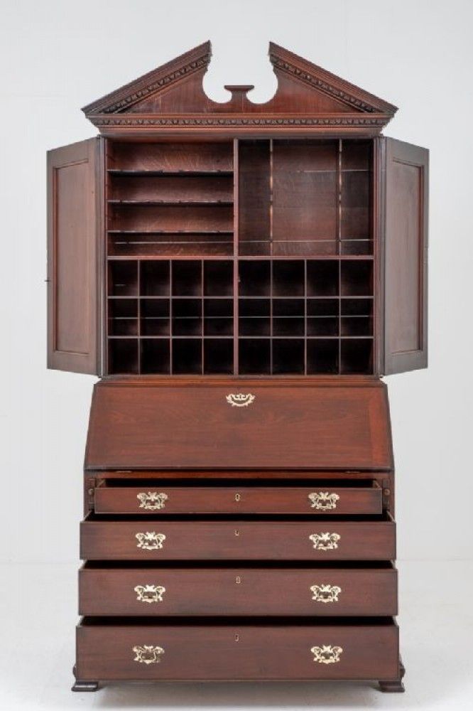 George II Bureau Bookcase   18th Century Mahogany photo Furniture