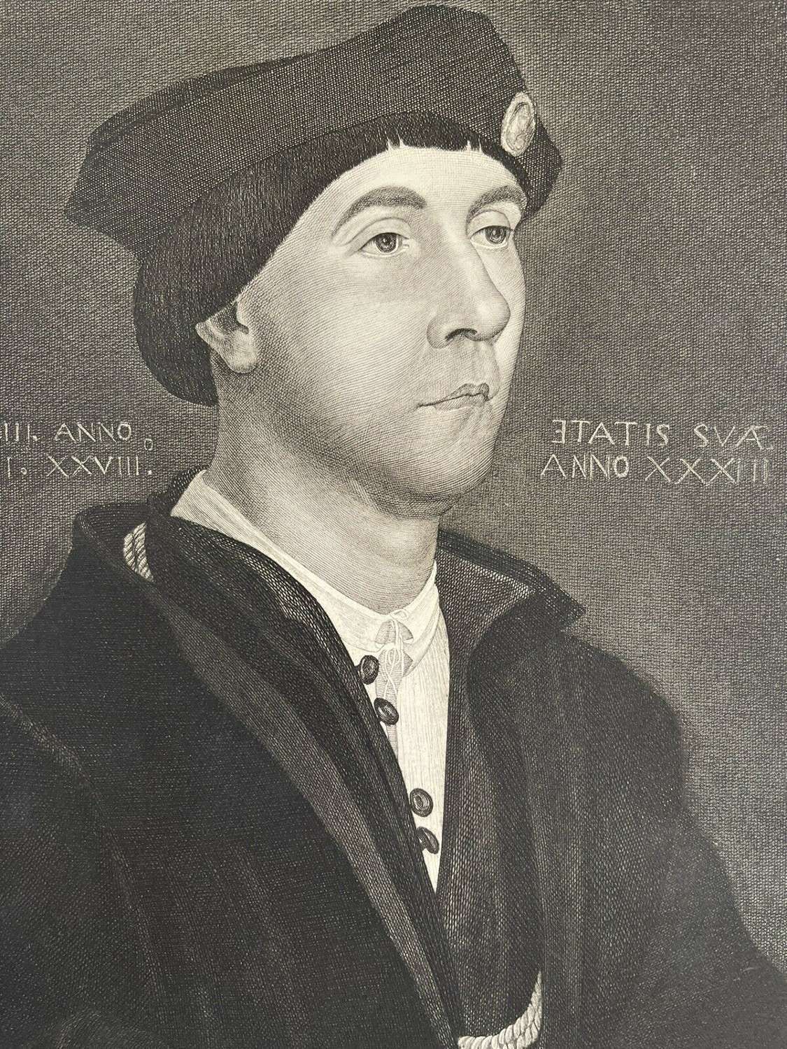 Hans Holbein Etching "Portrait Of Sir Richard Southwell”. photo furniture