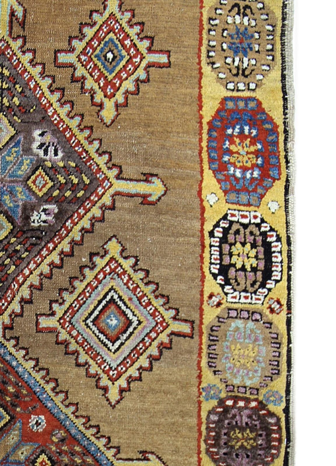 Gold Handmade Carpet Oriental Geometric Rug Tribal Living Room Rug 102x210cm photo Textiles