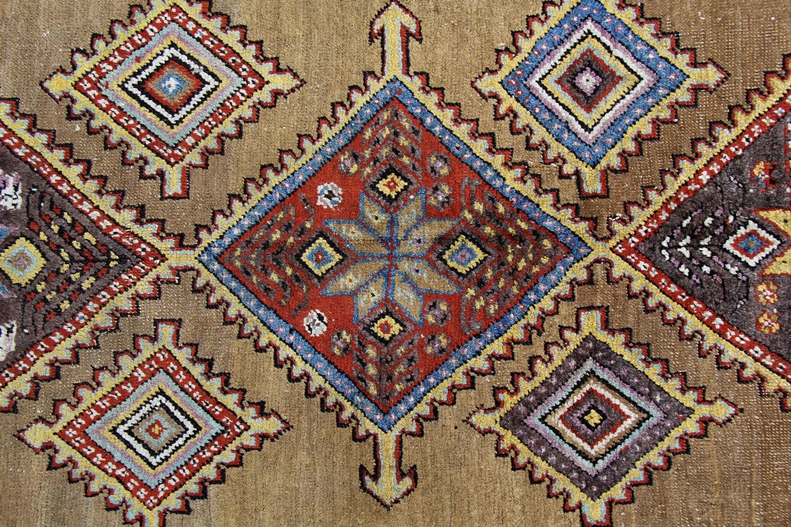Gold Handmade Carpet Oriental Geometric Rug Tribal Living Room Rug 102x210cm photo buy