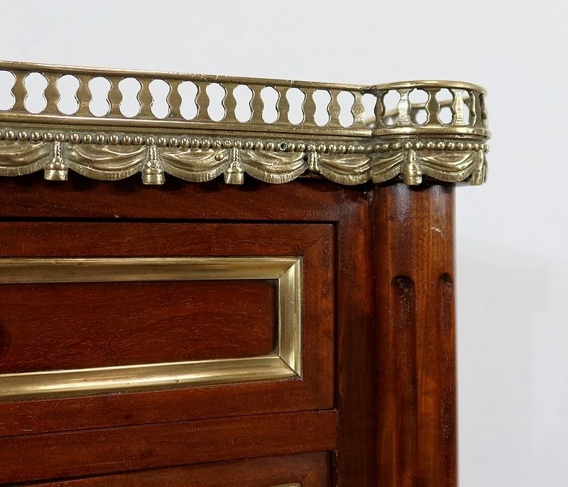 photo for sale Small Middle Cabinet In Solid Mahogany And Marble, Louis XVI Style   Period 1900