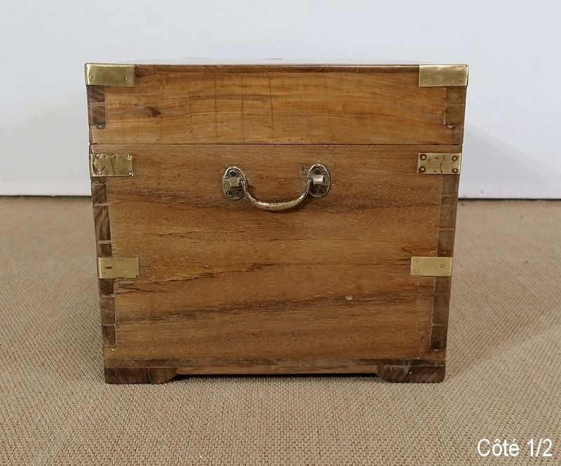 photo for sale Camphor And Blond Mahogany Travel Trunk – Late 19th Century