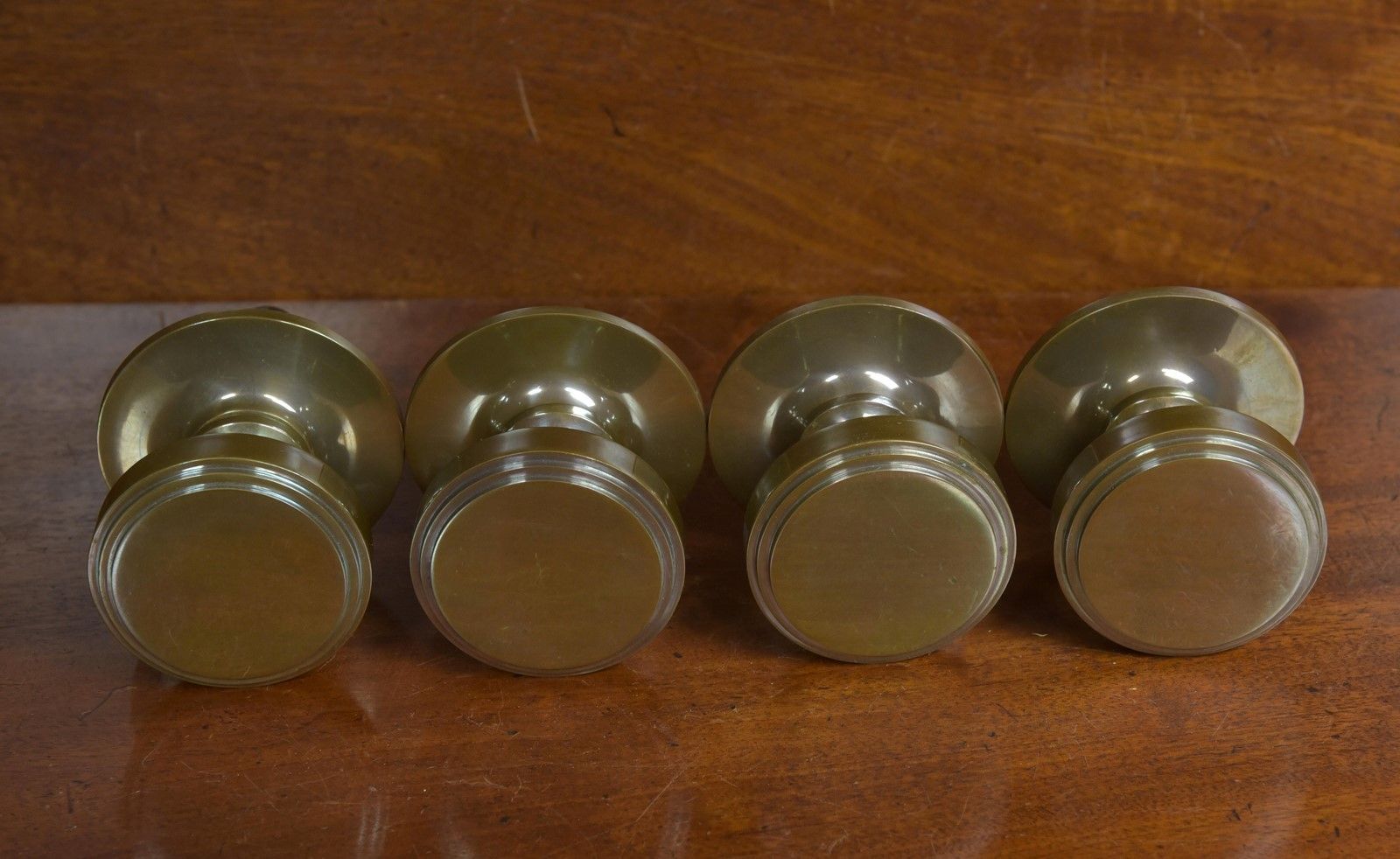Cast Bronze Centre Door Knobs X4 photo vintage