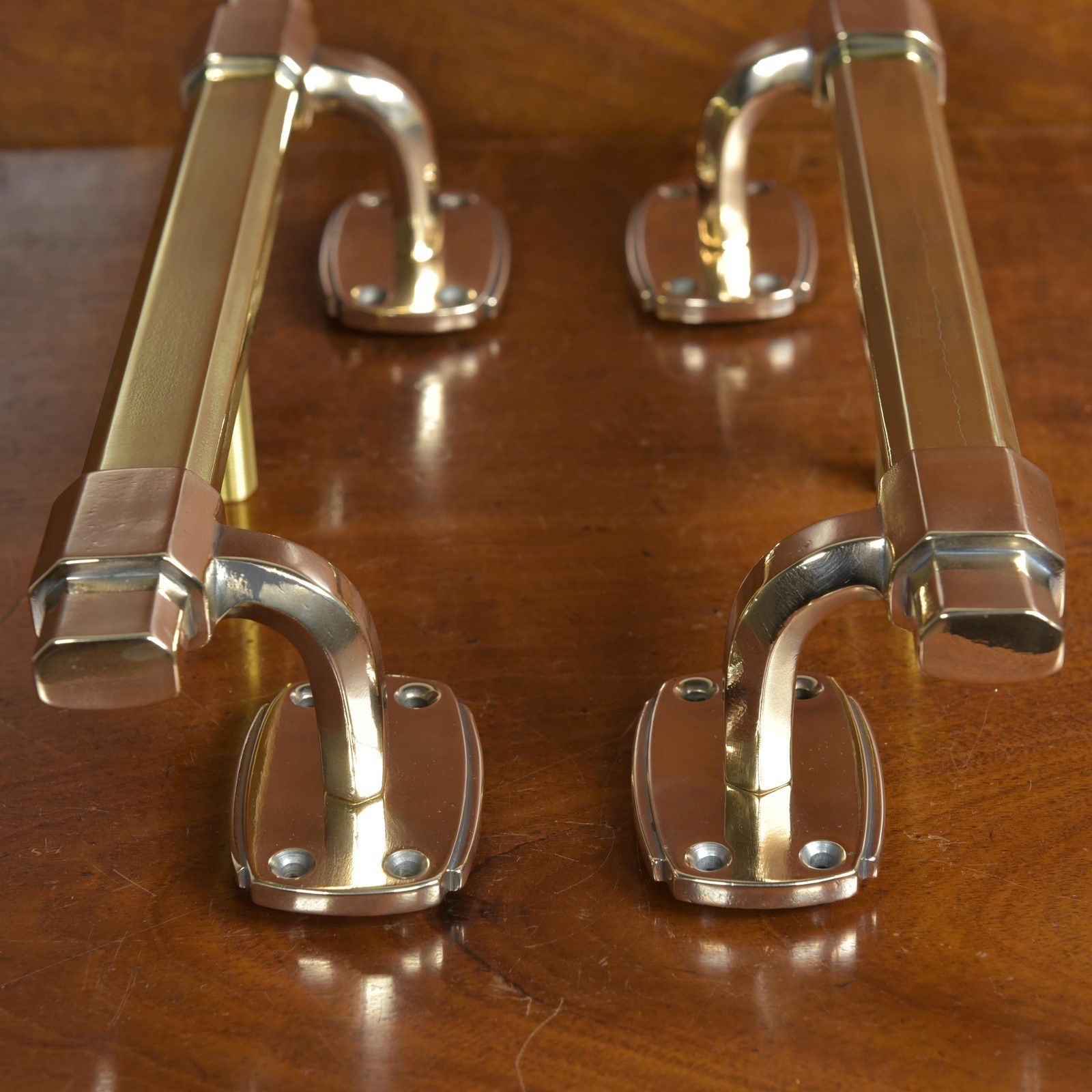 Antique Deco Brass Door Handles photo vinterior