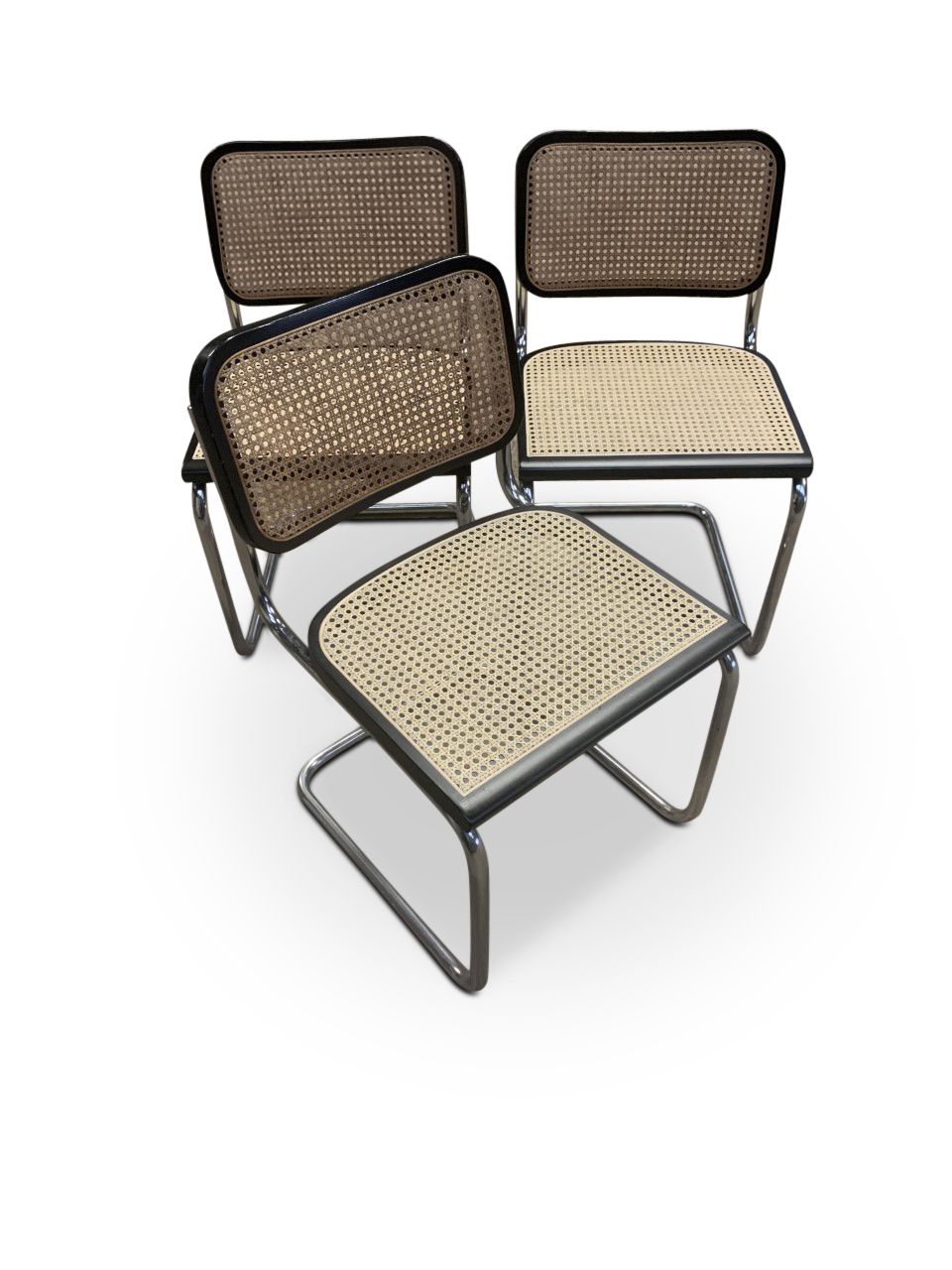 Cesca B 32 Ebonised Wood Cantilever Chair With Weave Seat A Later Marcel Breuer Made In Italy Pricing Per Chair Three Chairs In Stock Ol photo for sale