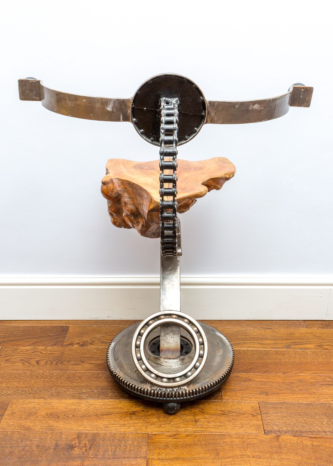 Sculptural Barstool Mechanical Industrial Brutalist Salvaged Steampunk Statement Chair Mancave photo vintage