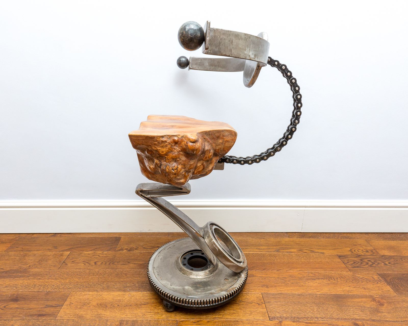 Sculptural Barstool Mechanical Industrial Brutalist Salvaged Steampunk Statement Chair Mancave photo furniture