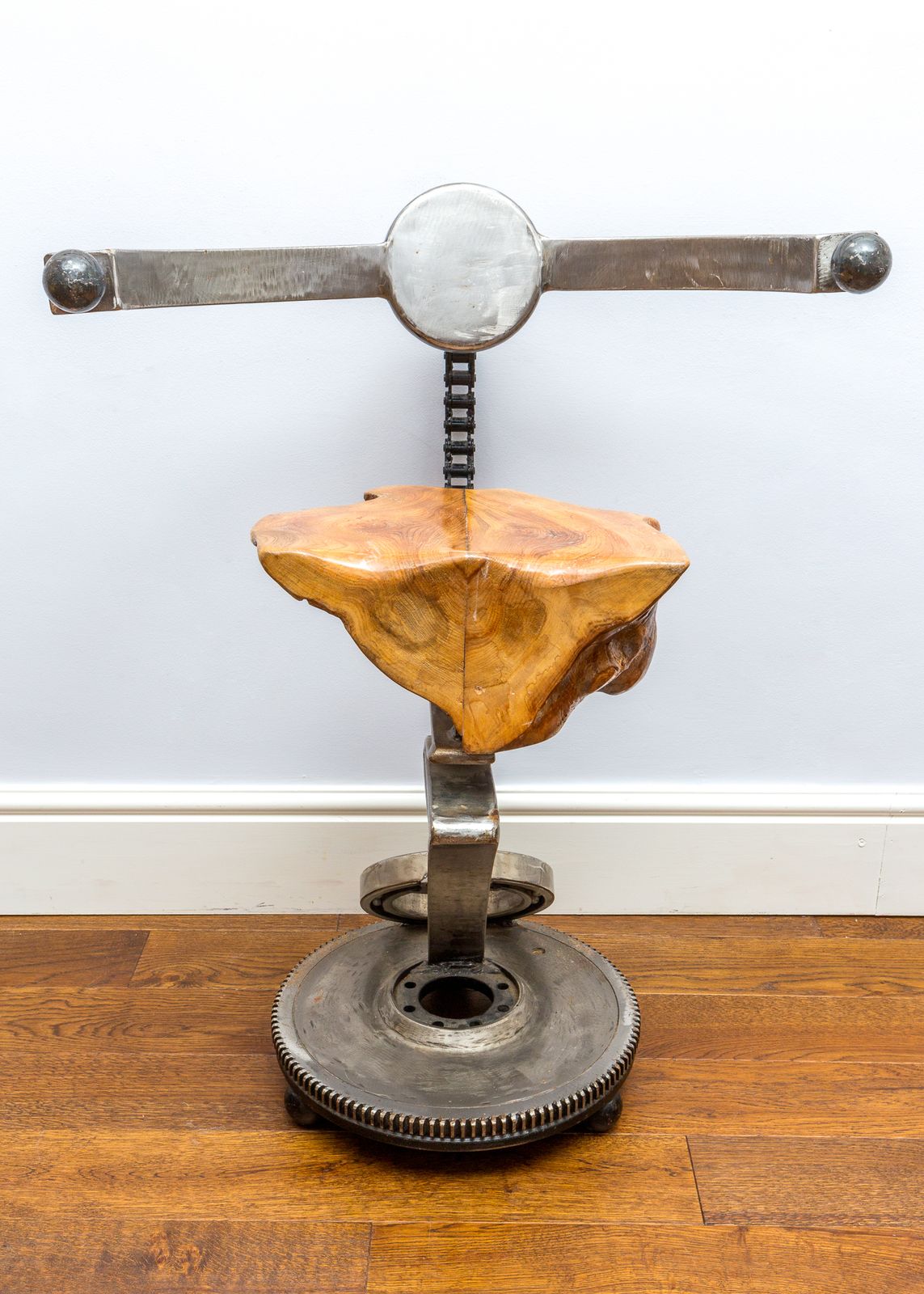 photo for sale Sculptural Barstool Mechanical Industrial Brutalist Salvaged Steampunk Statement Chair Mancave