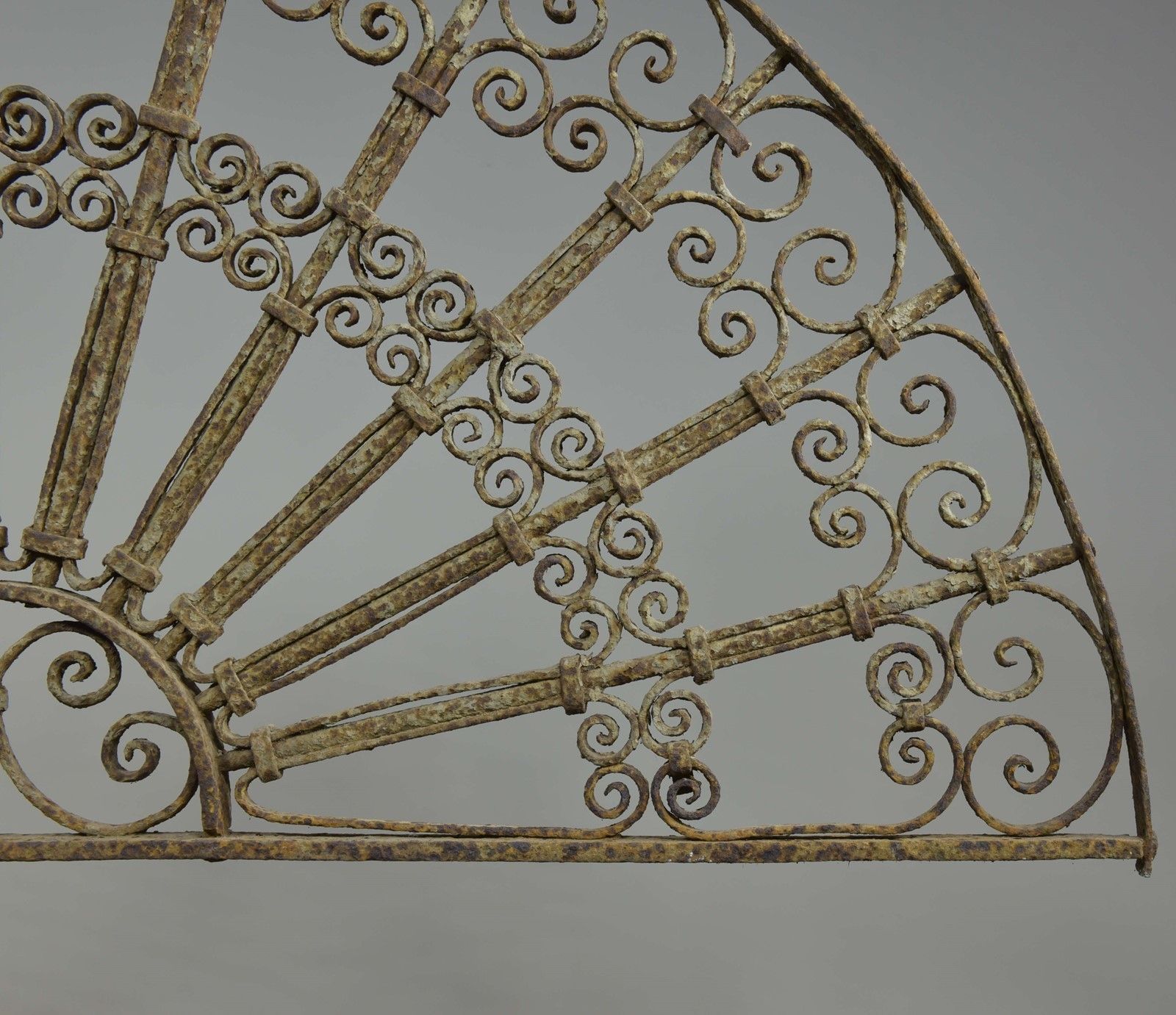 Antique Wrought Iron Demilune Overdoor Grill photo Home Fixtures