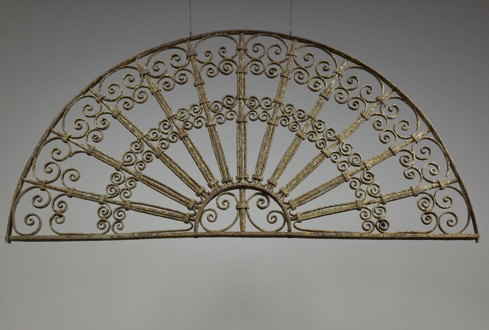 Antique Wrought Iron Demilune Overdoor Grill photo vinterior