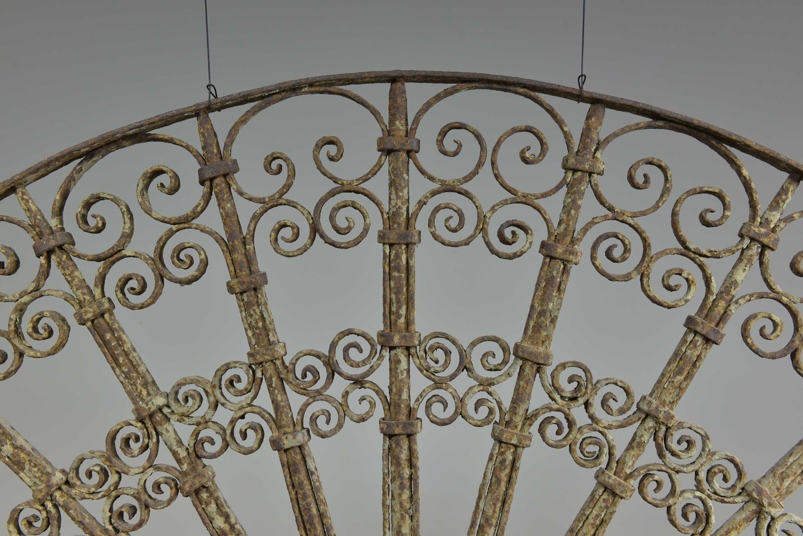 photo furniture Antique Wrought Iron Demilune Overdoor Grill