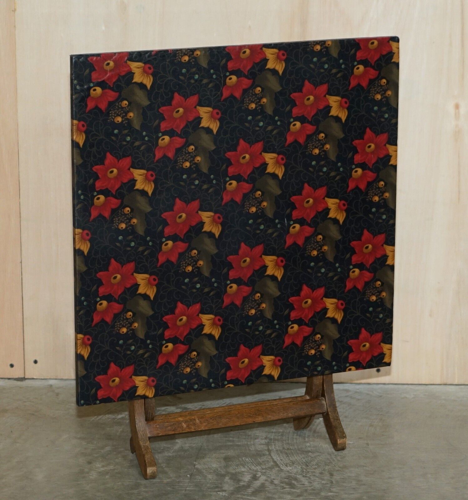 Pair Of Mid Century Modern English Oak Side End Card Wine Games Folding Tables photo furniture